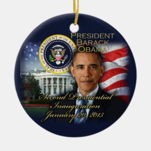 Präsident Obama 2. Amtseinführung Keramik Ornament