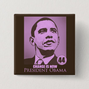 Präsident Obama, Änderung ist jetzt rosa Knopf Button