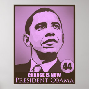 Präsident Obama, Änderung ist jetzt rosa Plakat