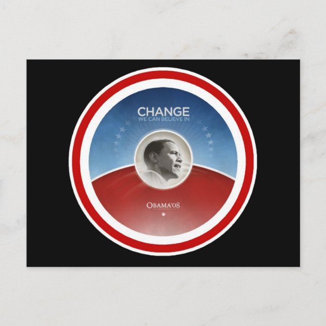 Präsident Obama CHANGE Postkarte (Vorderseite)