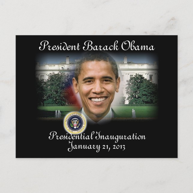 PRÄSIDENT OBAMA Einweihung 2013 Postkarte (Vorderseite)