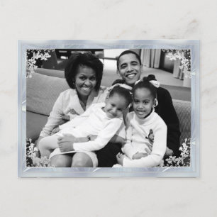 Präsident Obama Erstes Gerahmtes Foto der Familie Postkarte