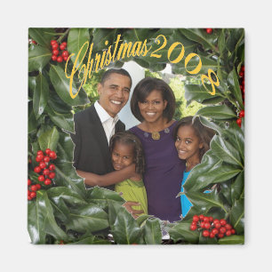 Präsident Obama First Family Christmas 2008 Magnet
