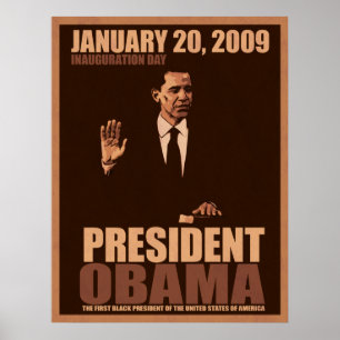 Präsident Obama Leinwand Poster zur Amtseinführung