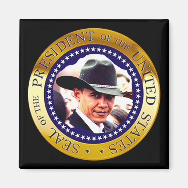 Präsident Obama Magnet (Cowboyhut) (Vorne)