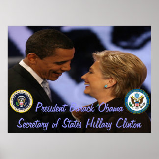 Präsident Obama Minister der Staaten Clinton Gifts Poster