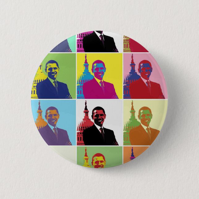 Präsident Obama Pop Art Button (Vorderseite)