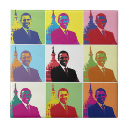 Präsident Obama Pop Art Fliese