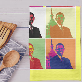Präsident Obama Pop Art Geschirrtuch