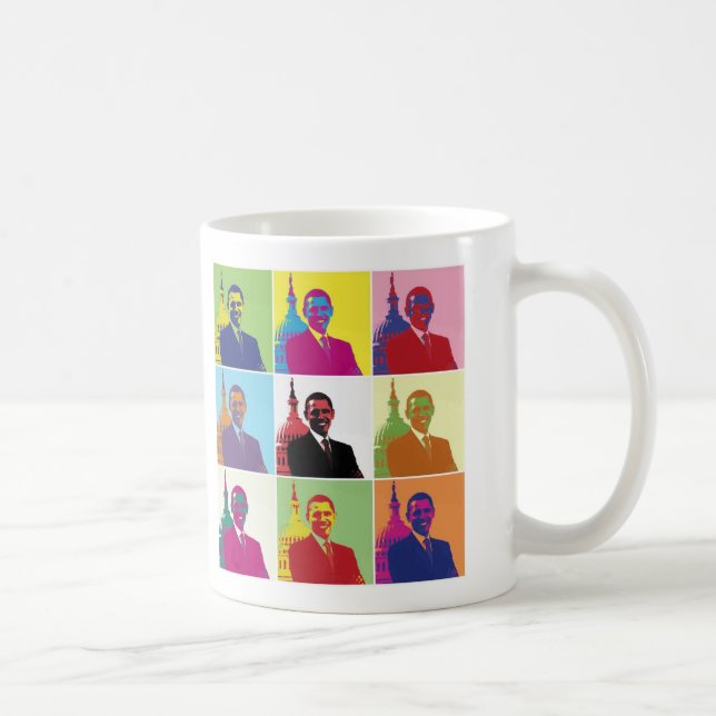 Präsident Obama Pop Art Kaffeetasse (Rechts)