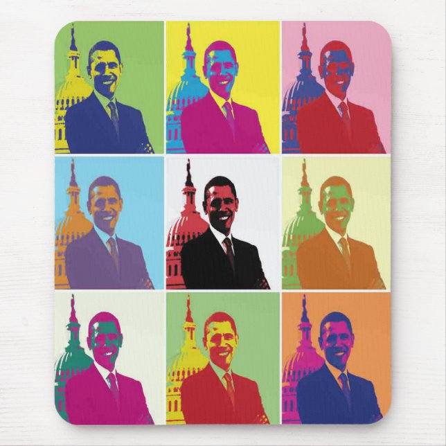 Präsident Obama Pop Art Mousepad (Vorne)