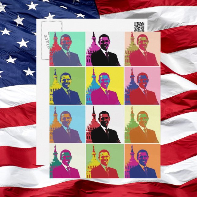 Präsident Obama Pop Art Postkarte (Von Creator hochgeladen)