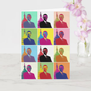 Präsident Obama Pop Art Presidential Birthday Karte