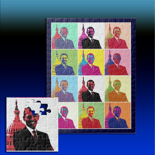 Präsident Obama Pop Art Puzzle (President Obama Pop Art Jigsaw Puzzle)