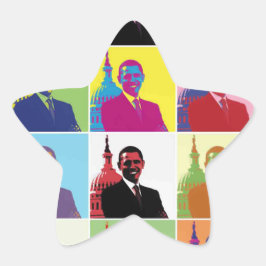 Präsident Obama Pop Art Stern-Aufkleber