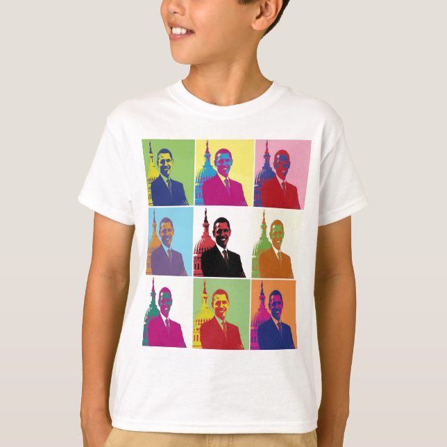 Präsident Obama Pop Art T-Shirt (Vorderseite)