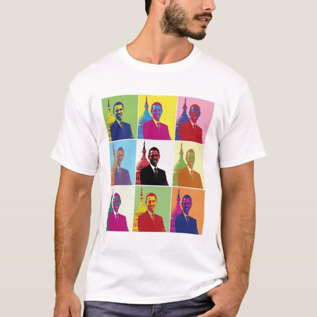 Präsident Obama Pop Art T-Shirt (Vorderseite)