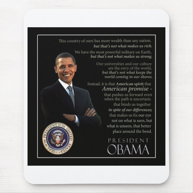 Präsident Obama Quote Mousepad (Vorne)
