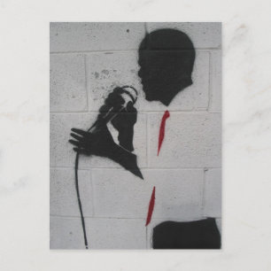 Präsident Obama-Silhouette zur Mauer Postkarte
