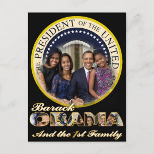 PRÄSIDENT OBAMA UND FREUNDLICHE FAMILIE POSTKARTE