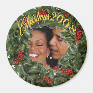 Präsident Obama und Michelle Weihnachten 2008 Keep Magnet