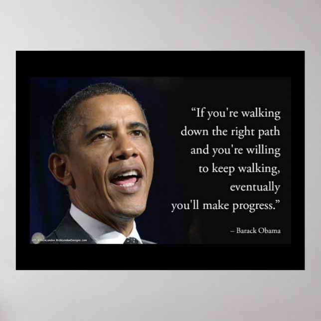 Präsident Obama und Zitat "Make Progress" Poster (Vorne)