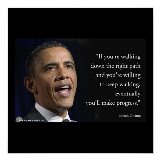 Präsident Obama und Zitat "Make Progress" Poster (Vorderseite)