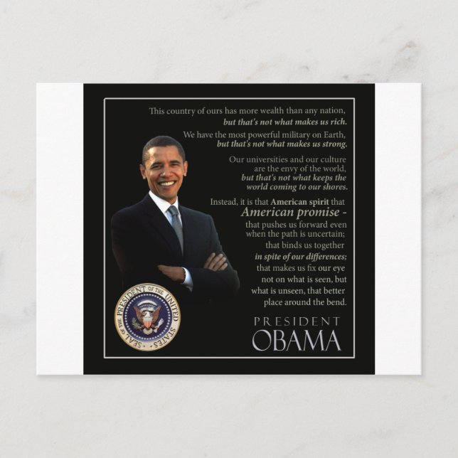 Präsident Obama Zitat Postkarte (Vorderseite)