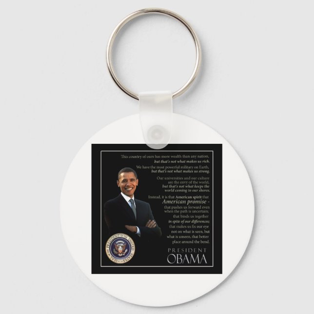 Präsident Obama Zitat Schlüsselanhänger (Vorderseite)