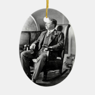 Präsident Teddy Roosevelt Altes White House Keramikornament