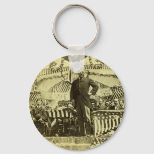 Präsident Theodore Roosevelt, der 1903 spricht Schlüsselanhänger