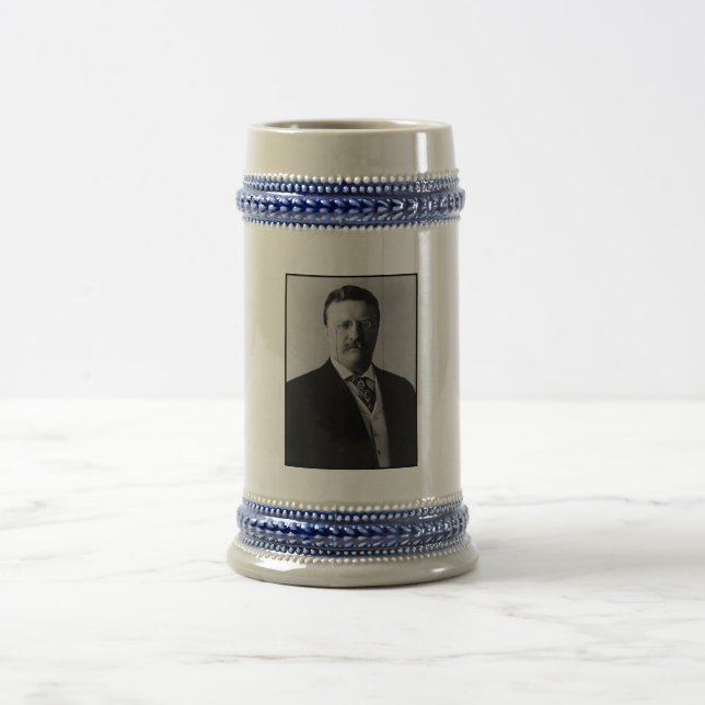 Präsident Theodore Roosevelt Portrait Beer Stein Bierglas (Mittel)