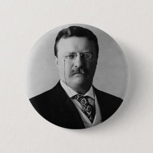 Präsident Theodore Roosevelt Portrait Button