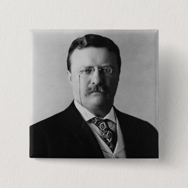 Präsident Theodore Roosevelt Porträt-Button Button (Vorderseite)