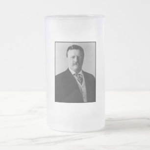 Präsident Theodore Roosevelt Porträt Frostglas Mattglas Bierglas