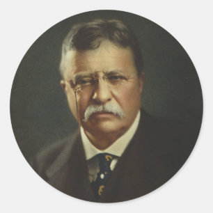 Präsident Theodore Roosevelt von Forbes Lithograp Runder Aufkleber