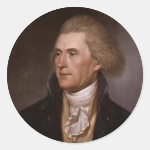 Präsident Thomas Jefferson Runder Aufkleber