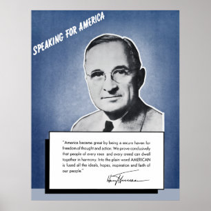 Präsident Truman - spricht für Amerika Poster