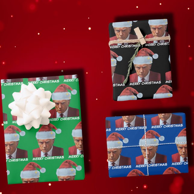 Präsident Trump 2024 erschossen Tasse Frohe Weihna Geschenkpapier Set (Von Creator hochgeladen)
