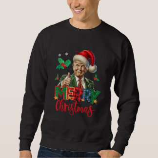 Präsident Trump 2024 Frohe Weihnachten Trump Fan Sweatshirt