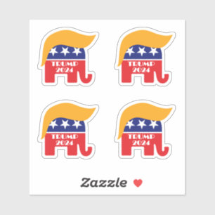 Präsident Trump 2024 GOP Republikaner Elefantenhaa Aufkleber