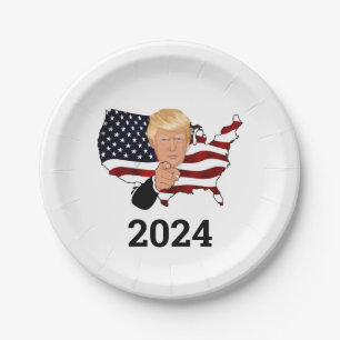 Präsident Trump 2024 Party Teller. Papierteller