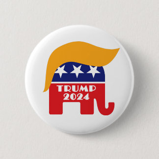 Präsident Trump 2024 republikanisches Elefantenhaa Button