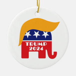 Präsident Trump 2024 republikanisches Elephant Hai Keramik Ornament