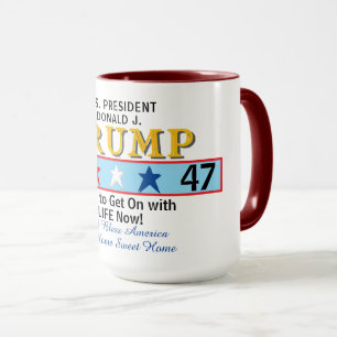 Präsident Trump 45 47 Geometric Red White Blue Tasse