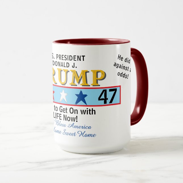 Präsident Trump 45 47 Geometrische Sterne Tasse (VorderseiteRechts)