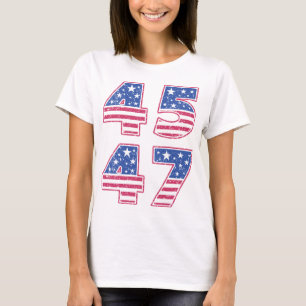 Präsident Trump 45 47 Red White Blue T - Shirt