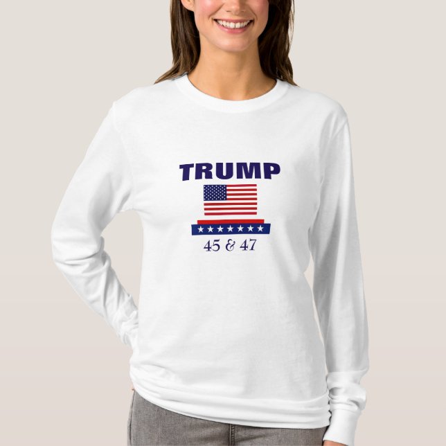 PRÄSIDENT TRUMP 45 & 47 T-Shirt (Vorderseite)