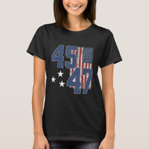 Präsident Trump 45 47 Vintage amerikanische Flagge T-Shirt