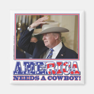 Präsident Trump American Cowboy Magnet